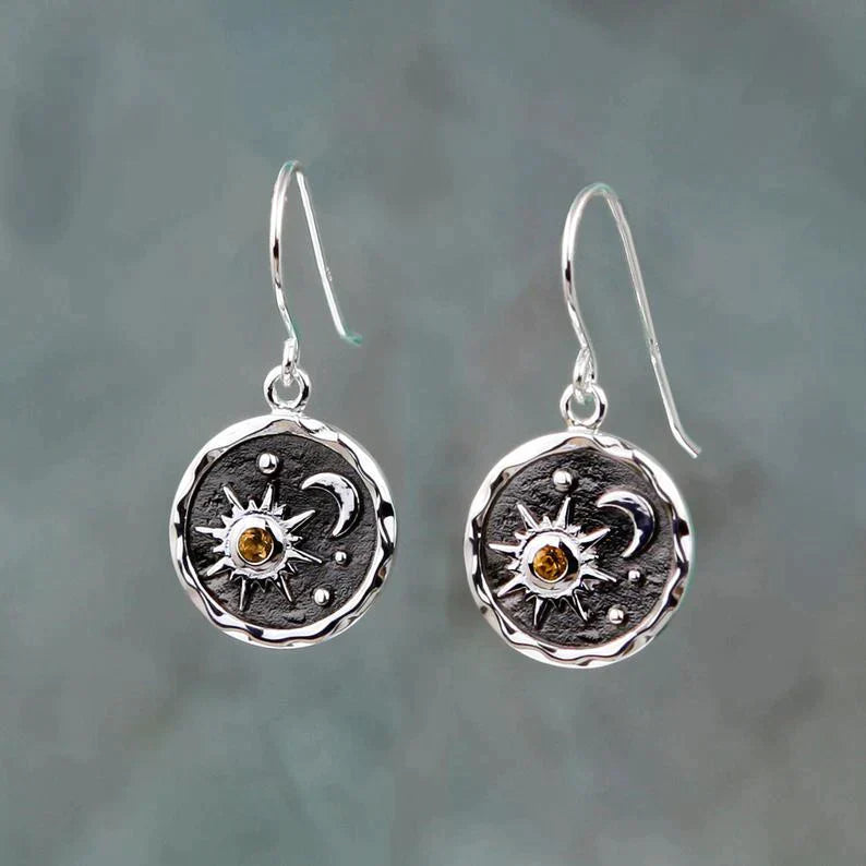 Sun &amp; Moon Boho Earrings 
