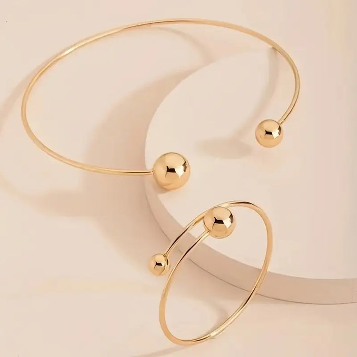 Minimalist Collar &amp; Cuff Bracelet Set