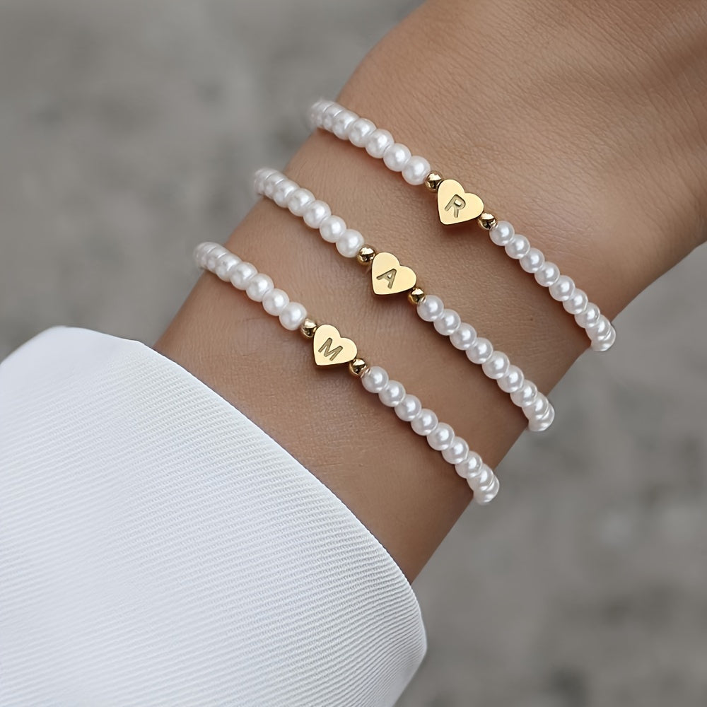 AZ Heart Initial Bracelet