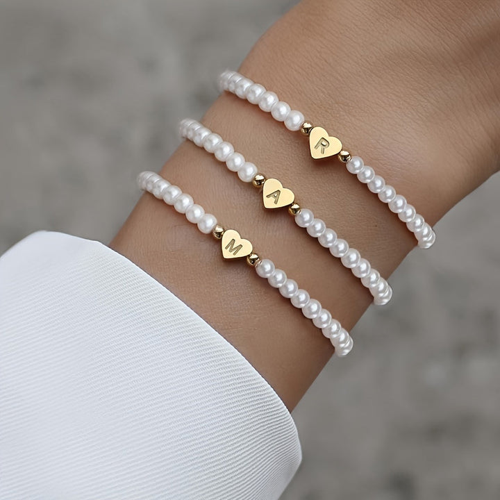 AZ Heart Initial Bracelet