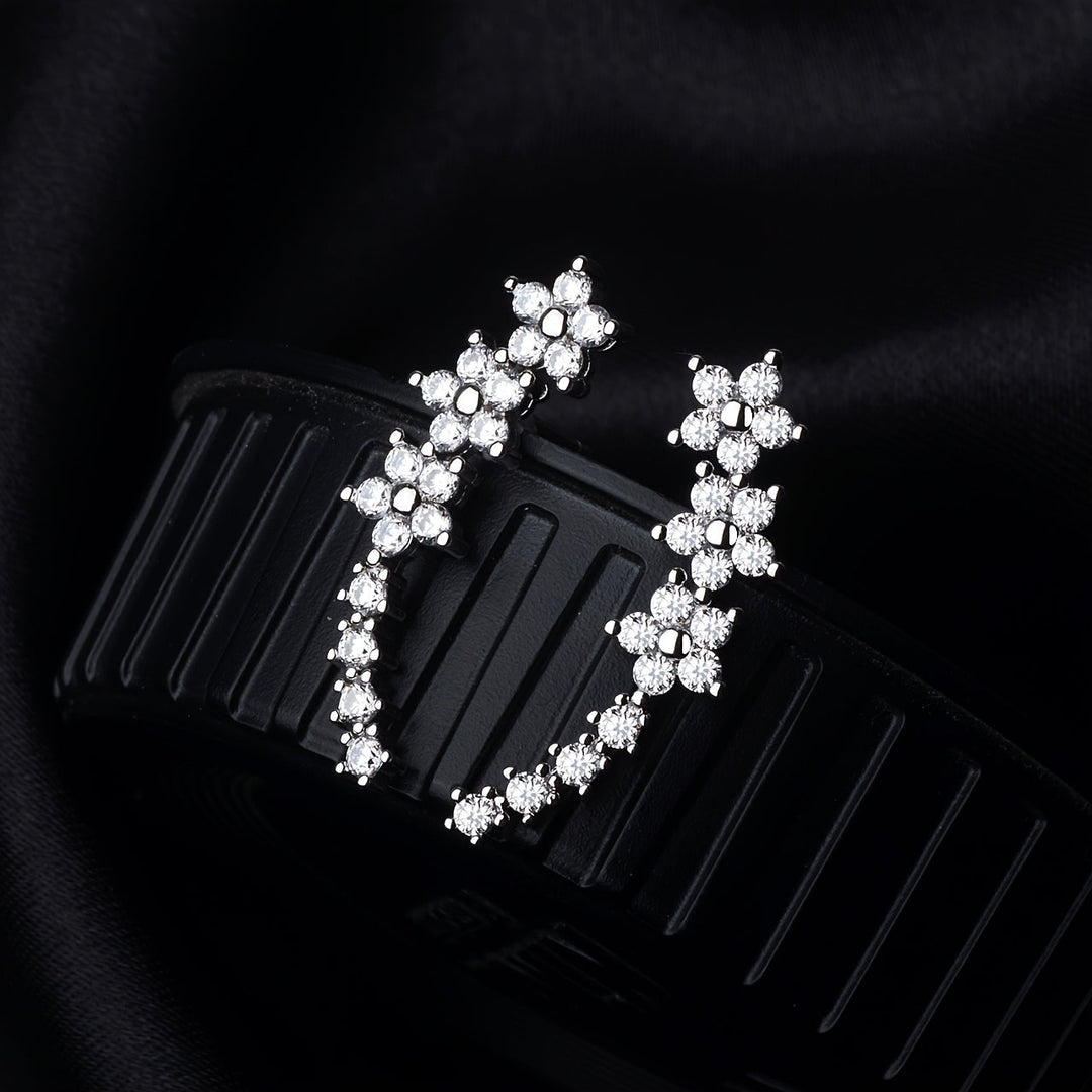 Luxury Floral Rhinestone Earrings