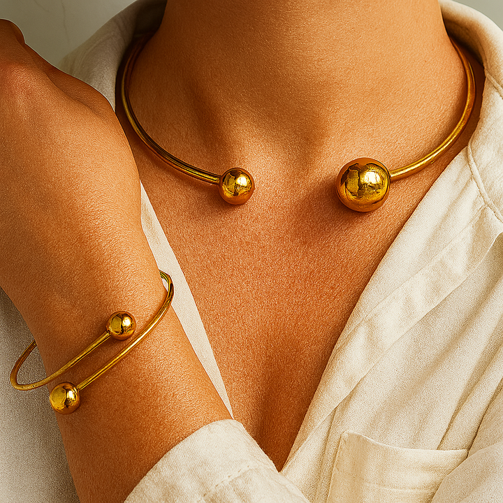 Minimalist Collar &amp; Cuff Bracelet Set