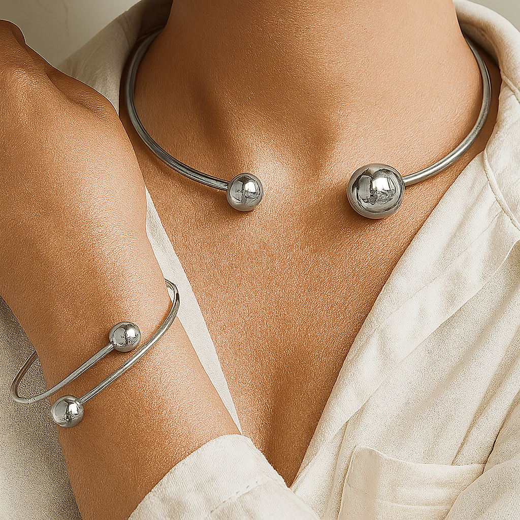 Minimalist Collar &amp; Cuff Bracelet Set