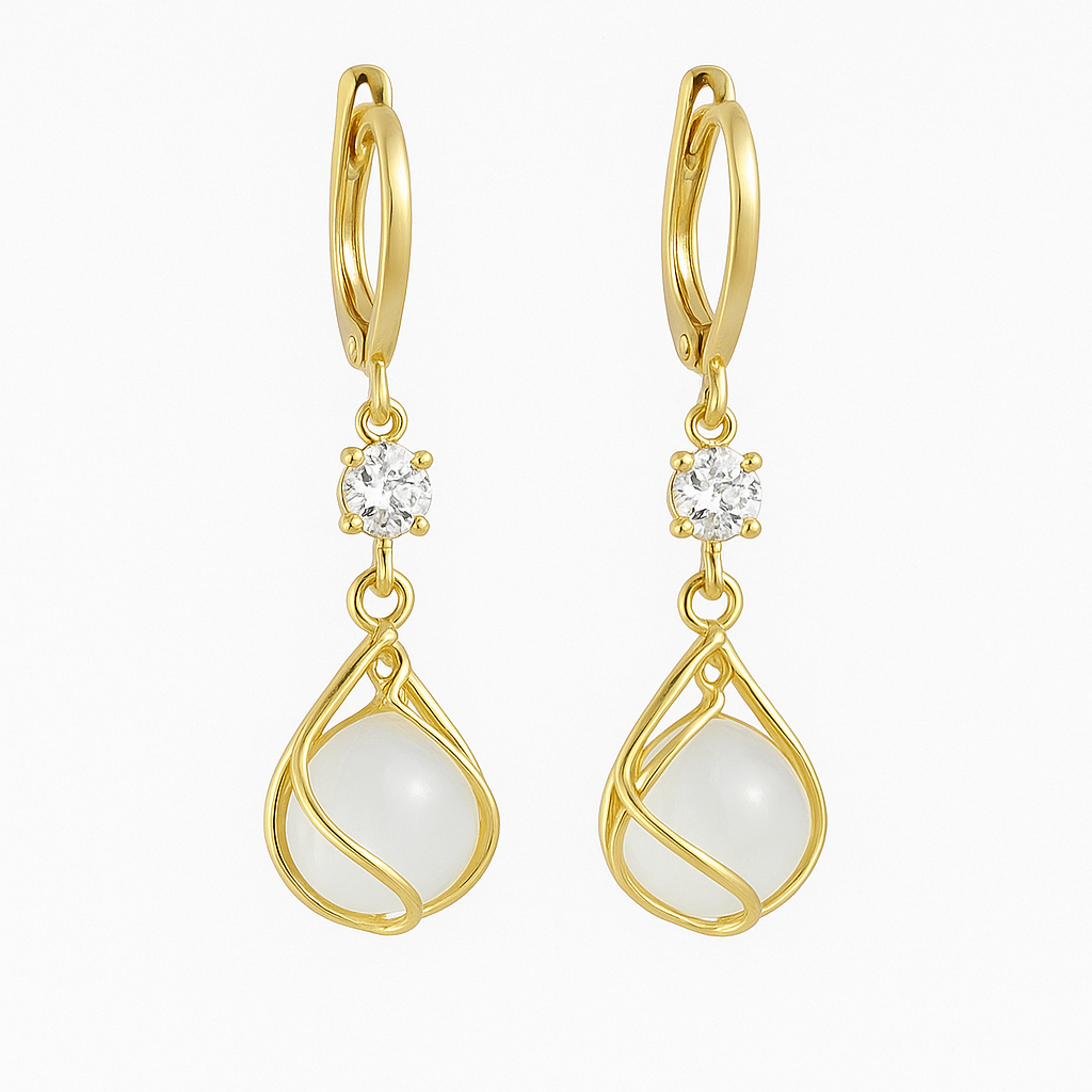 Retro Opal Drop Earrings 