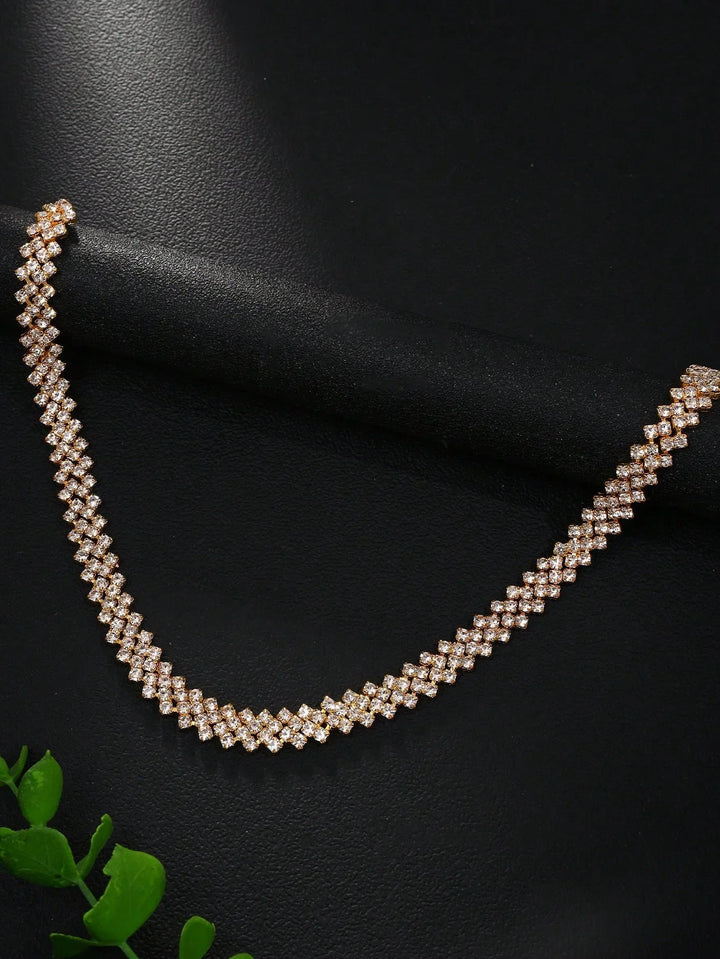 Elegant Rhinestone Collar Necklace 
