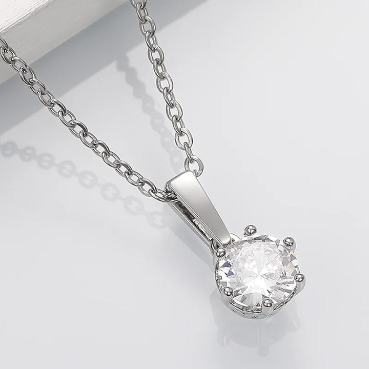 Classic Zirconia Pendant Necklace 