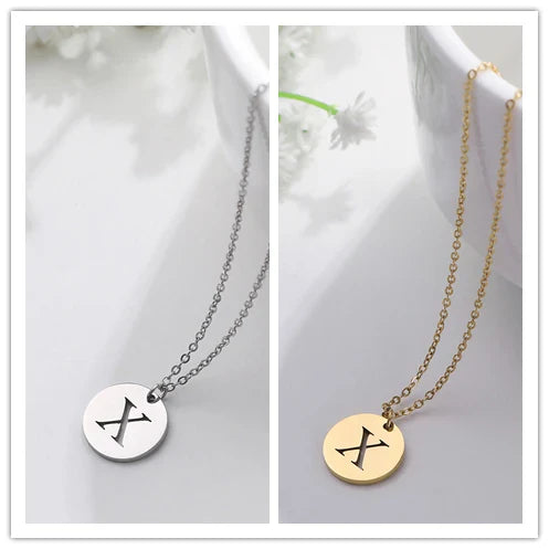 Elegant Gold Letter Pendant Necklace