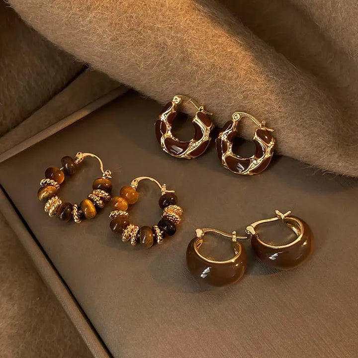 Vintage U-Shaped Hoop Earrings 