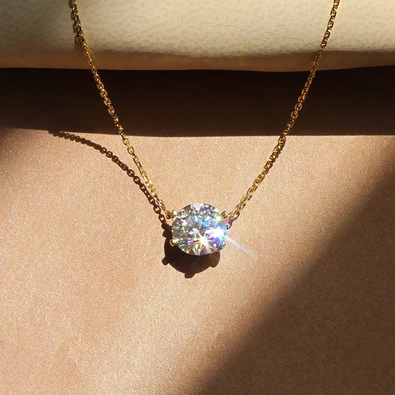 Elegant Crystal Solitaire Necklace 