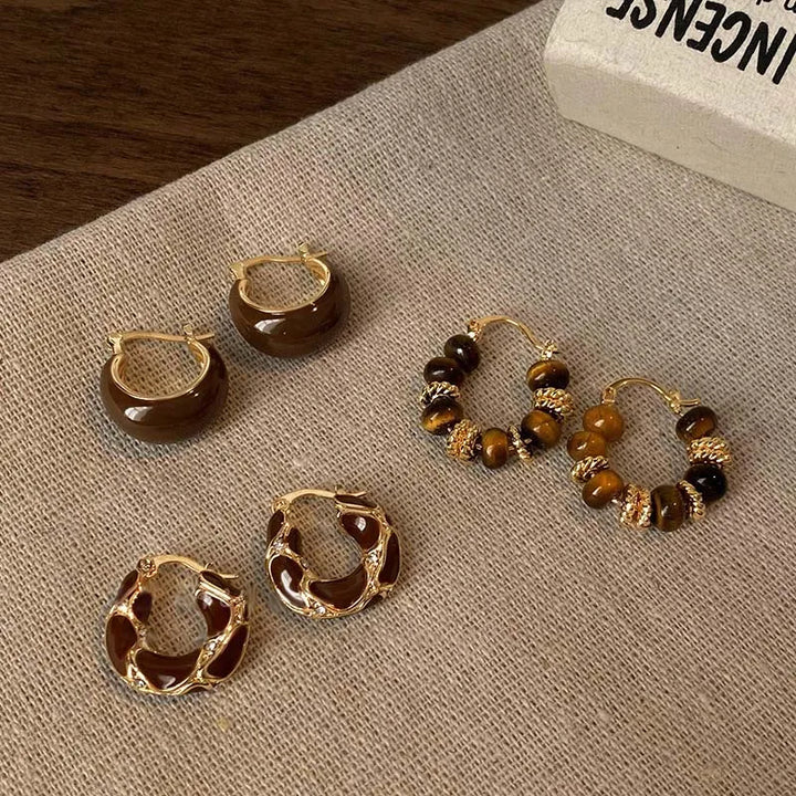 Vintage U-Shaped Hoop Earrings 