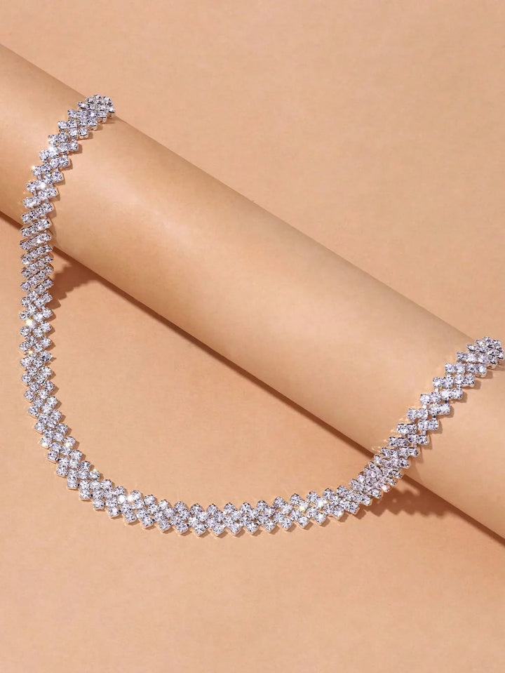 Elegant Rhinestone Collar Necklace 