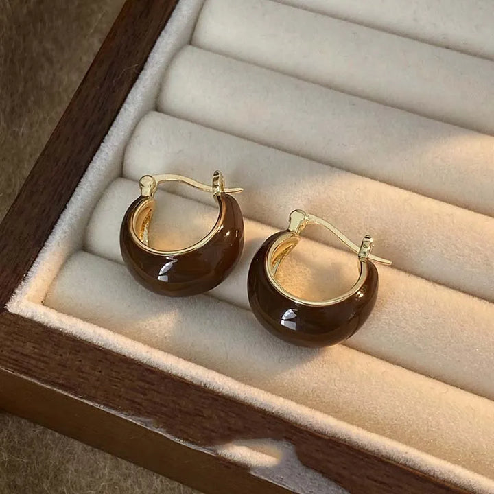 Vintage U-Shaped Hoop Earrings 