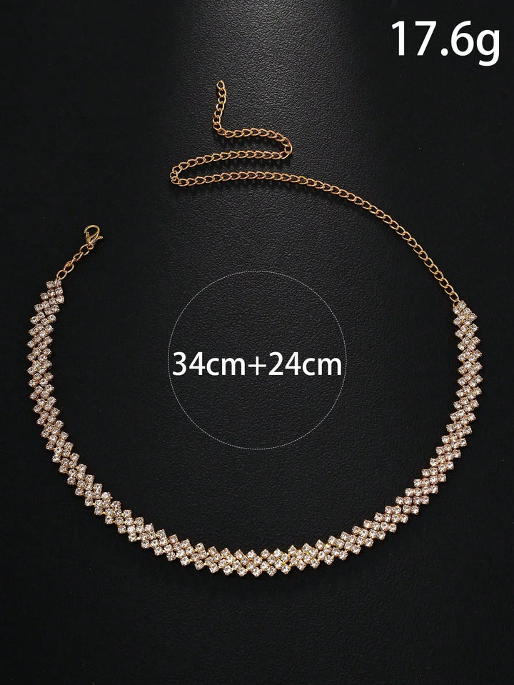 Elegant Rhinestone Collar Necklace 