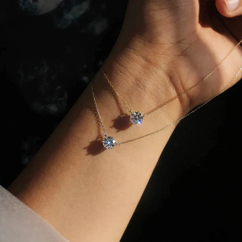 Elegant Crystal Solitaire Necklace 