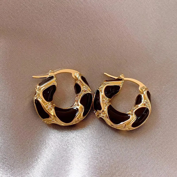 Vintage U-Shaped Hoop Earrings 