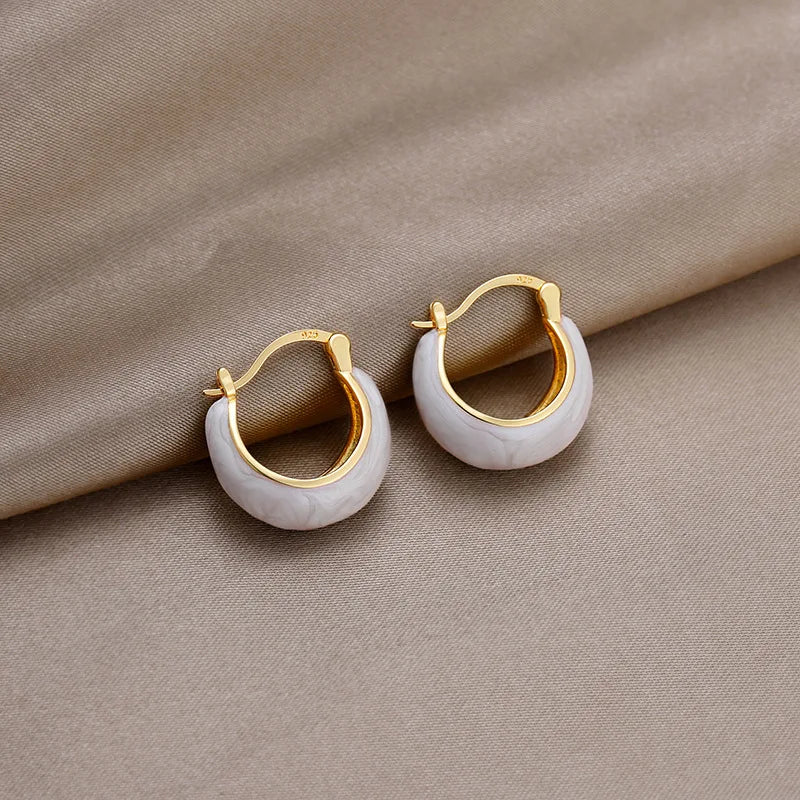 Vintage U-Shaped Hoop Earrings 