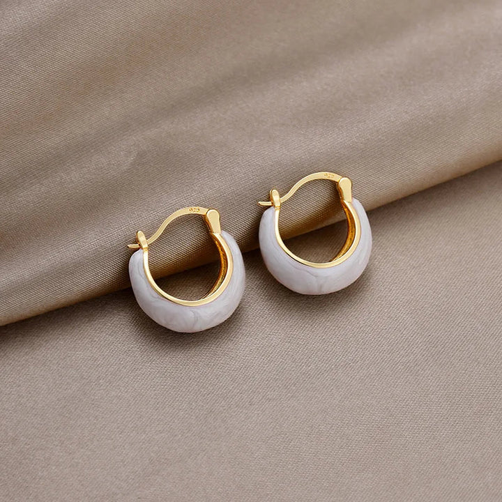 Vintage U-Shaped Hoop Earrings 
