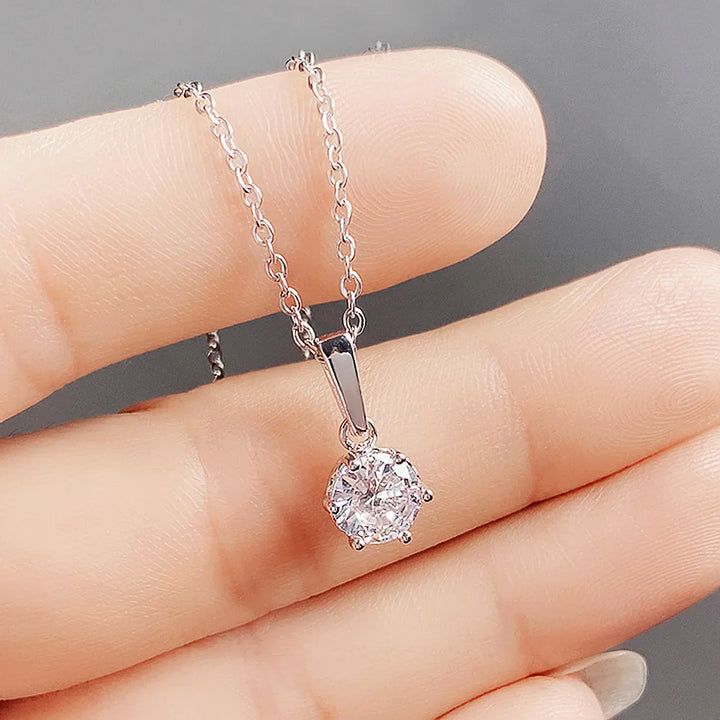 Classic Zirconia Pendant Necklace 