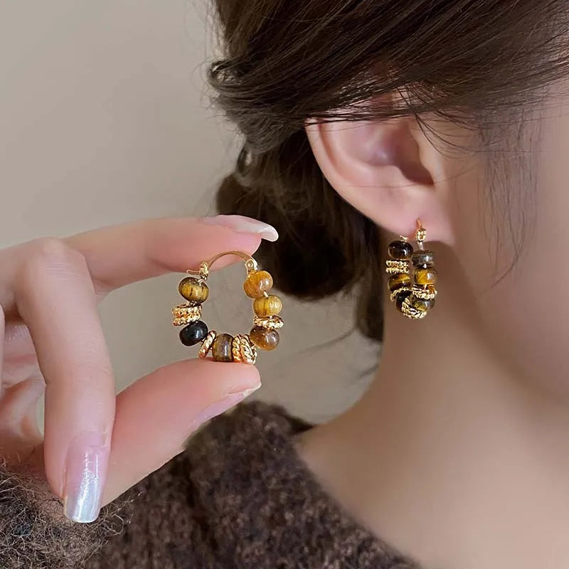 Vintage U-Shaped Hoop Earrings 