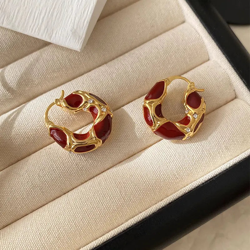 Vintage U-Shaped Hoop Earrings 