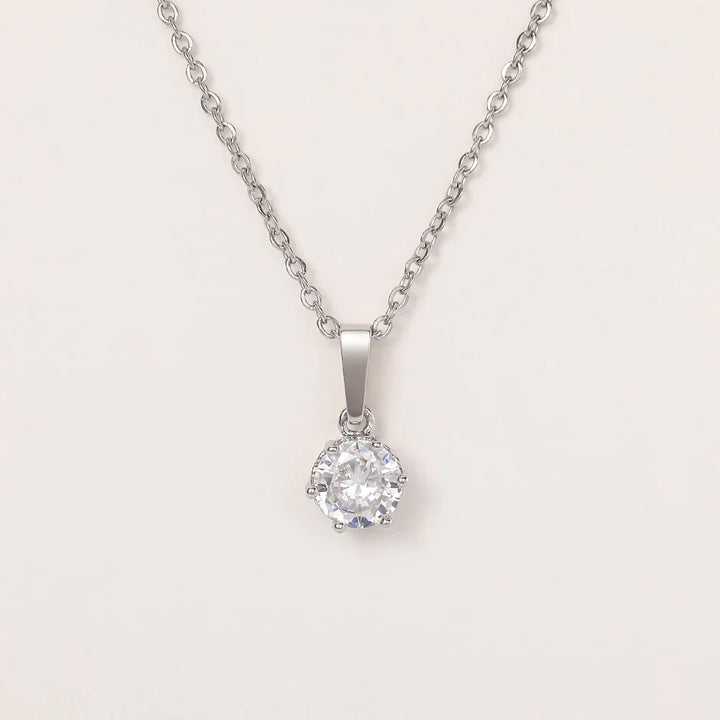 Classic Zirconia Pendant Necklace 