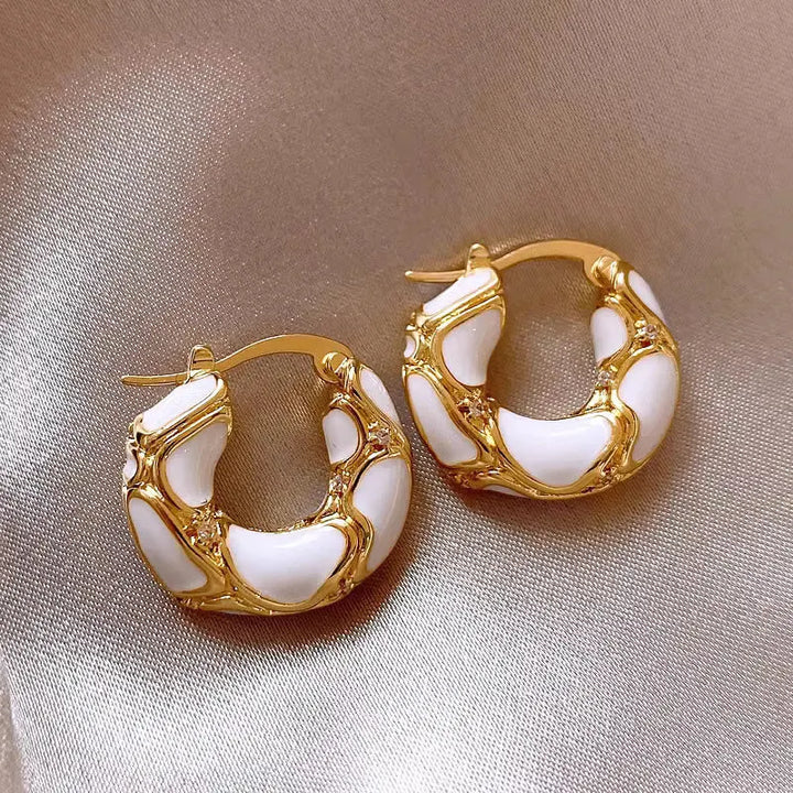 Vintage U-Shaped Hoop Earrings 