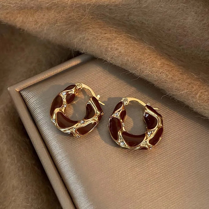 Vintage U-Shaped Hoop Earrings 