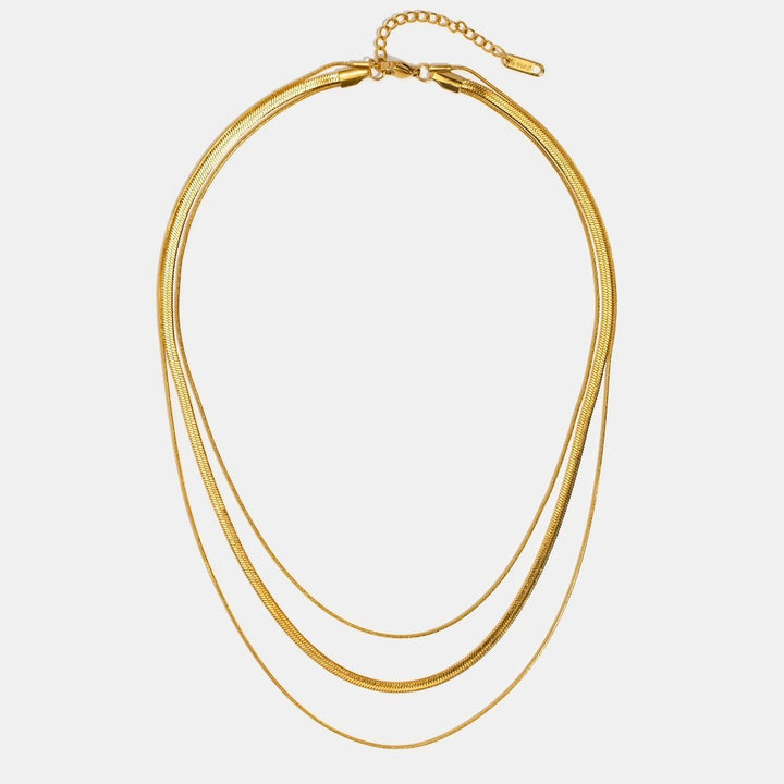 Triple Layer Gold Chain Necklace 