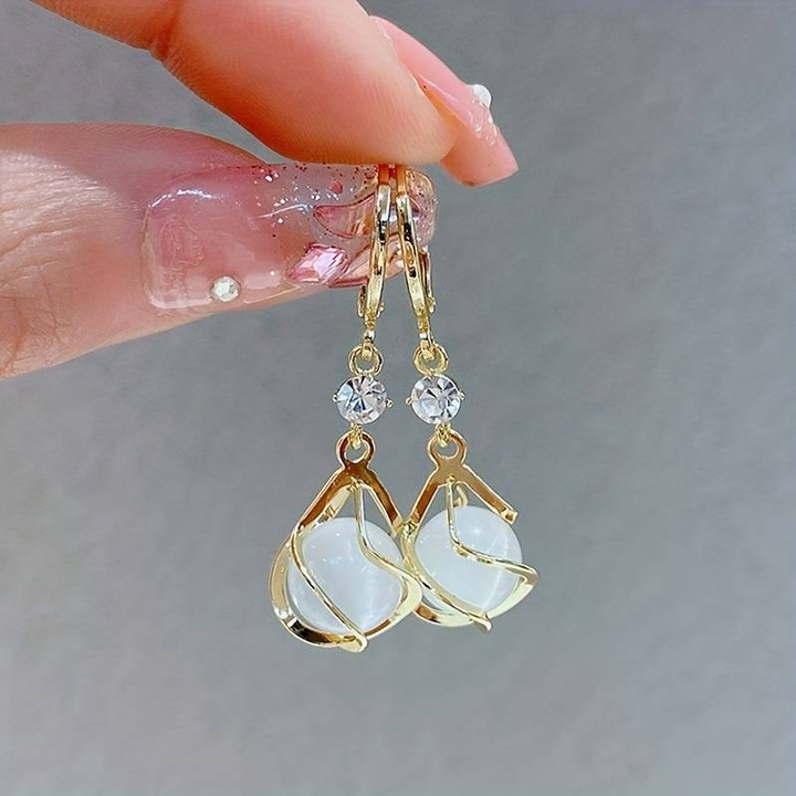 Retro Opal Drop Earrings 