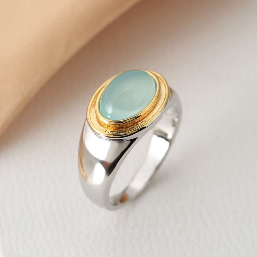 Vintage Green Moonstone Ring 