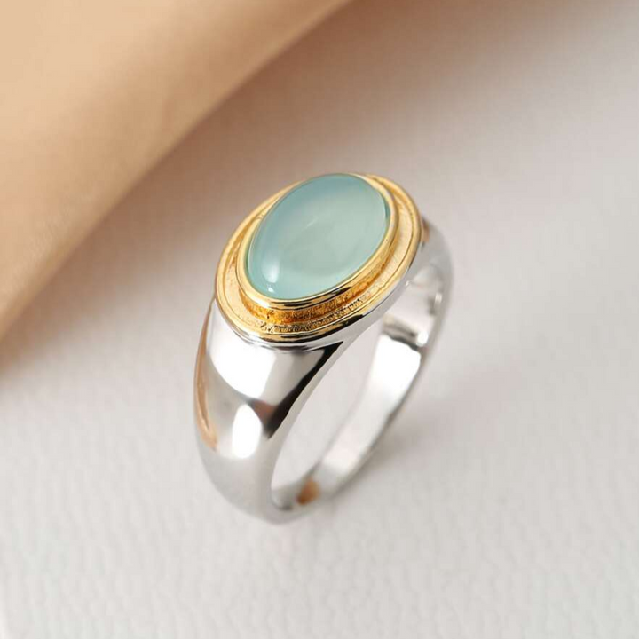 Vintage Green Moonstone Ring 