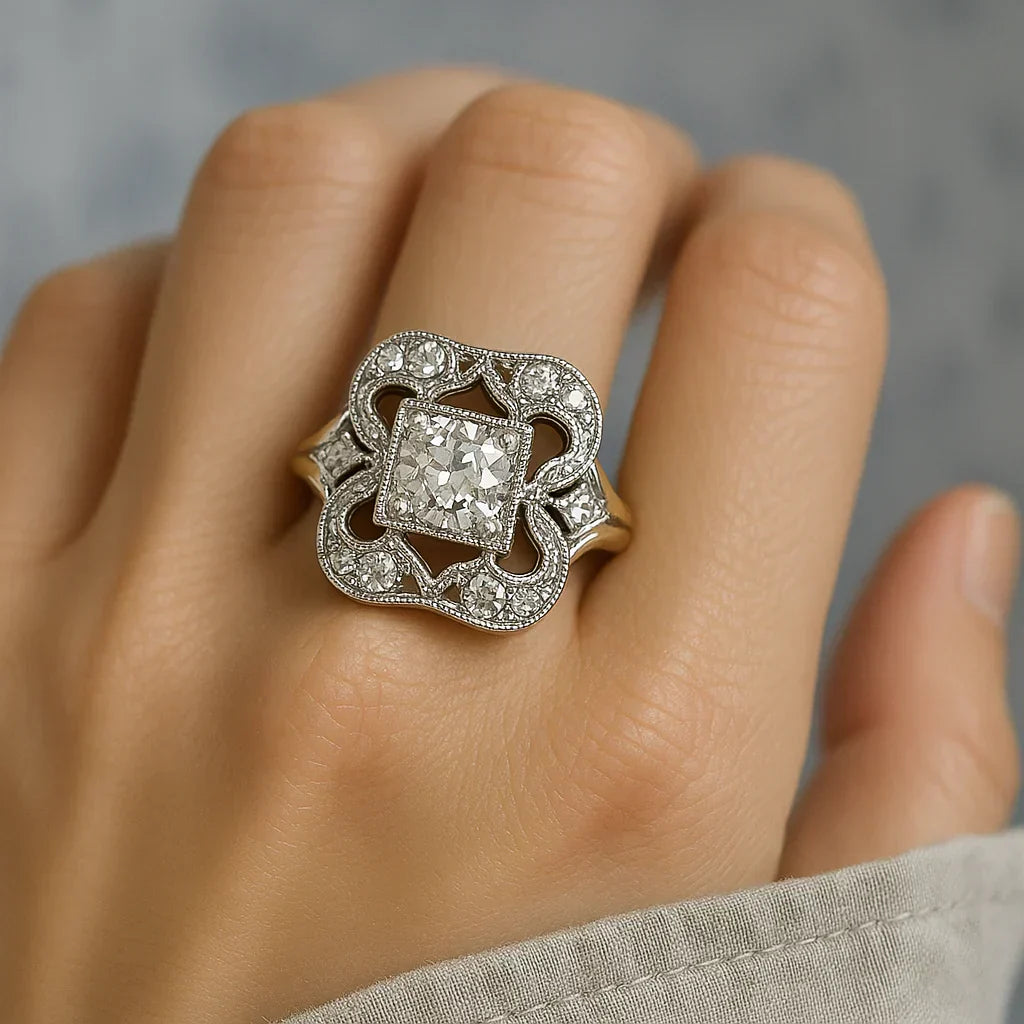 Classic Gold Ring Featuring Vintage Cubic Zirconia