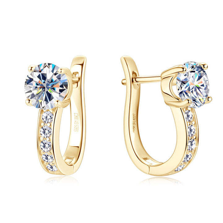 Elegant Gold Channel Huggie Earrings