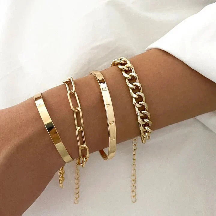 Sophisticated White Gold Elan Mercer Bracelet Set